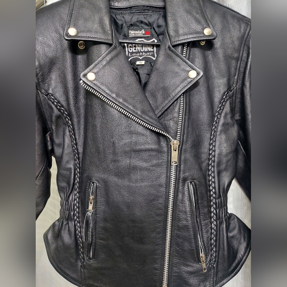 Genuine Leather Black Women's Jacket Medium
